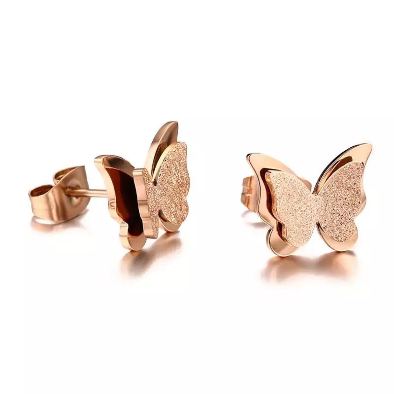 Golden Butterfly Earrings