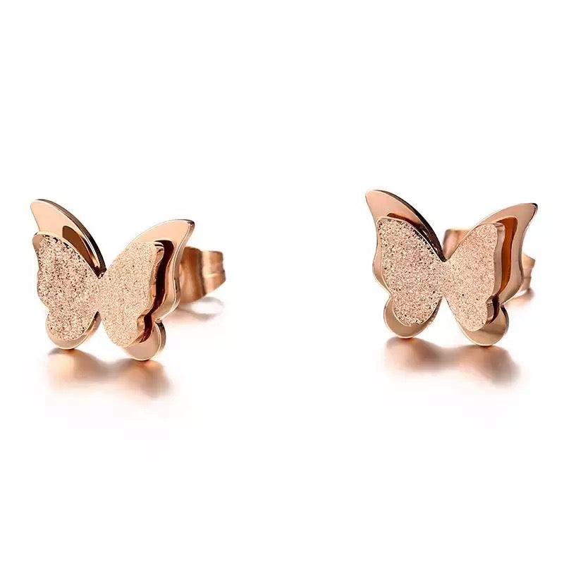 Golden Butterfly Earrings