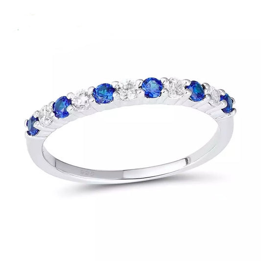 Blue- Created Spinels CZ Stone Ring